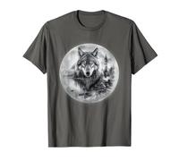 Graphic Wolf on the Hunt - Forest Wildlife Nature Tee T-Shirt