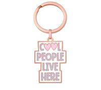 Graphic Workshop Key Ring | Cool People Live Here, gold, standard size