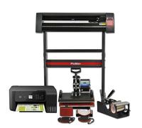 Graphics Bundle: 5 in 1 Heat Press Vinyl Cutter with Printer & Sublimation Cartridges, Heat Transfer Presser Vinyl Plotter 10 Free Sheets of Sublimation Paper & 22m Free Heat-Resistant Tape