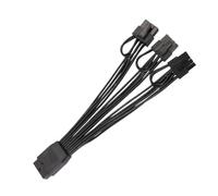 Graphics Card Power Adapter Cable 16 Pin to 3x8 Pin, 18AWG GPU Cable for Desktop Building and Replacement Use, 17.5 Cm Overall, Black