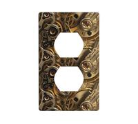 Graphics Decor Wallplates -Duplex Outlet Wall Plate Cover Cool Steampunk Gears Print Wall Plate Cover