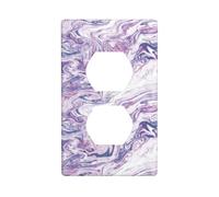 Graphics Decor Wallplates -Duplex Outlet Wall Plate Cover Dark Purple Texture Marble Print Wall Plate Cover