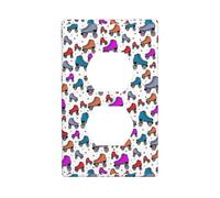 Graphics Decor Wallplates -Duplex Outlet Wall Plate Cover Roller Skates Colorful Print Wall Plate Cover