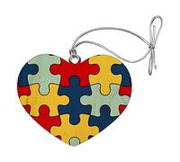 GRAPHICS & MORE Autism Awareness Diversity Puzzle Pieces Heart Love Wood Christmas Tree Holiday Ornament