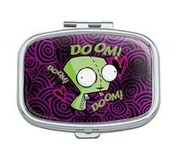 GRAPHICS & MORE Invader Zim Gir Doom Dance Rectangle Pill Case Trinket Gift Box - 2 Compartment Metal Pill Case