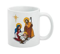 GRAPHICS & MORE Nativity Scene Baby Jesus Mary Joseph Christmas Christian Bible White Mug