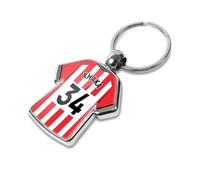 Graphics 'n' Tees Keyring suitable for all Sunderland afc fans, inspired by the latest 25/26 team shirt design, personalise with any name and number