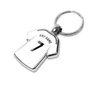Graphics 'n' Tees Personalised football keyring suitable for Fulham FC fans, featuring the 24/25 team shirt design, personalise with any name and number