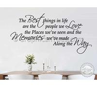 Graphics 'n' Tees - The Best Things in Life are The People We Love and The Memories we Make Along The Way Family Wall Sticker Inspirational Quote Vinyl Wall Art Sticker Decal Medium: 570mm x 280mm