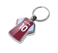 Graphics 'n' Tees West ham shirt keyring, football 24/25 team west ham tshirt key rings, personalise with any name and number