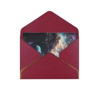 Graphics Universe Space Printed Pearl Paper Greeting Card, Dark Red - Folded Blank Cards with Gold Trim for Weddings, Birthdays, Christmas