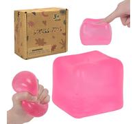 Graphinza Large 2.76" Cube Squeeze Toy, Soft Sensory Fidget Toy for Kids and Adults, Slow Rebound Squishy Cube, Calming Toy for Autism, Classroom Rewards and Desk Play(Pink)