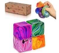 Graphinza Squeeze Toys - Medium 1.97in Soft Stress Relief Toys Cube for Autism Stress Relief, Stress Balls for Adults and Children, Classroom Prizes - Durable Design, Not Easy to Fall Off, (4 PCS)