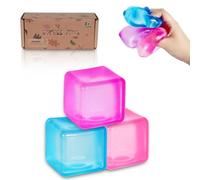 Graphinza Squishy Cubes Squeeze Toys - 1.96" Squishy Cubes Squeeze Toys, Ice Cube Fidget Toy, Sensory Fidget Toys, Stress Cube for Anxiety Relief for Kids & Adults (3PCS)