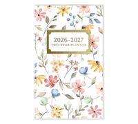 Graphique 2 Year Pocket Planner | 29 Month Organizer, Aug. 2025 - Dec. 2027 Year Planner | Monthly Calendar & Notes Spreads | Marked Holidays | Happy Floral | 9.53 × 15.24 cm