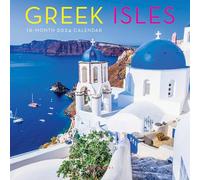 Graphique 2024 Greek Isles Mini Wall Calendar | 7” x 7” | Thick Paper | Home & Office Organizer | Large Monthly Grid | 3 Languages & Marked Holidays | 4 Month Preview Page for 2025