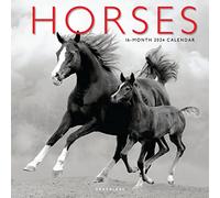 Graphique 2024 Horses Wall Calendar | 12” x 12” | Thick Paper | Home & Office Organizer | Large Monthly Grid | 3 Languages & Marked Holidays | 4 Month Preview Page for 2025