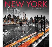 Graphique 2024 new York Glitz Mini Wall Calendar | 7” x 7” | Thick Paper | Home & Office Organizer | Large Monthly Grid | 3 Languages & Marked Holidays | 4 Month Preview Page for 2025