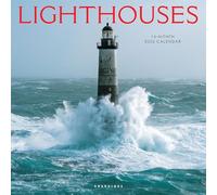 Graphique 2026 Lighthouses Wall Calendar | 12” x 12” | Thick Paper | Home & Office Organizer | Large Monthly Grid | 3 Languages & Marked Holidays | 4 Month Preview Page for 2027
