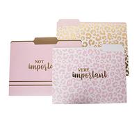 Graphique Designer “Very Important” File Folders | Set of 9 (3 Designs) | Letter Size Organizers | Decorative Office Supplies | Durable Coated Cardstock | Gold Foil Lettering | 1/3-Cut Tabs,Leopard