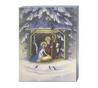 Graphique Holy Night Assorted Boxed Cards - 20 Baby Jesus & Manger Holiday Cards With 4 Designs & Embellished With Glitter, Christmas Cards Includes Matching Envelopes and Storage Box, 4.25" x 5.875"
