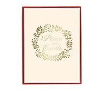 Graphique Peace on Earth Holiday Boxed Cards - 15 Cards Embellished with Gold Foil and Embossing, Includes Matching Envelopes and Storage Box, Cards Measure 3.25” x 4.75” (BXP399)