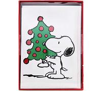 Graphique Peanuts™ Tree Holiday Cards | Pack of 15 Cards with Envelopes | Blank Inside | Christmas Greetings | Glitter Accents | Boxed Set | 3.25" x 4.75"