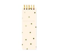 Graphique Reporter Journal, Cream Polka Dot, Embellished Gold Foil Portable Notebook, 150 Lined Sheets, 3" x 8.75" - Perfect for Note Taking, List Making and Much More (WLP173)