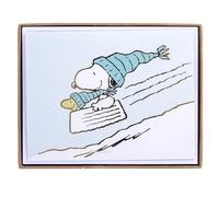 Graphique Snoopy Sledding Holiday Cards | Pack of 15 Cards with Envelopes | Blank Inside | Christmas Greetings | Gold Foil Accents | Boxed Set | 4.25" x 5.5"