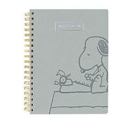 Graphique Vegan Leather Spiral Journal, Snoopy Type - 8” x 10", 192 Lined Pages, Write Now" Quote Embellished in Silver Foil on The Cover - Perfect for Taking Notes, Lists and More