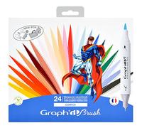 GRAPH'IT Brush Set of 24 Dual Tip Markers - Comics Colours