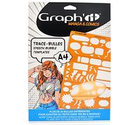 Graph'it - Bubble Tracer - Model A for Manga and Comics - Over 25 Different Bubbles - Graduated Edges - Flexible Transparent Acrylic - A4 Size