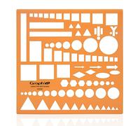 GRAPH'IT Normograph NATO Template - Ideal for Maps and Diagrams - 87 Geometric Shapes - Flexible and Durable Acrylic - Stencil Material Geography - Trace, Drawing - Multifunction