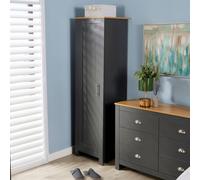 Camden 1 Door Bedroom Slim Wardrobe Storage Unit Home Source Dark Grey One Size
