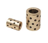 Graphite Copper Bushings, 2pcs type Oil-free Self-lubricating Graphite Copper Bushings, Inner Diameter 10mm, Outer Diameter 14mm, Bearing Straight Cylindrical Sliding Guide Bushings Sleeve10x14x45mm (
