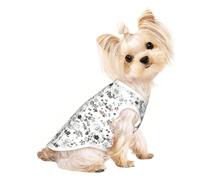 Graphite Floral Dot Dog Tshirt Soft Mesh Breathable Sleeveless Tank | Soft Polyester Mesh Dog Tshirt With Breathable Weave Keeps Puppies And Cats Cool, Sleeveless Pullover For Easy Wear