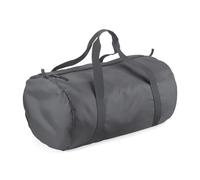 (Graphite Grey) BagBase Plain Packaway Lightweight Travel Luggage Sports School Gym Barrel Bag