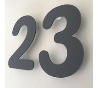 Graphite Grey, Floating Finish, House Numbers - Rounded - 15 cm