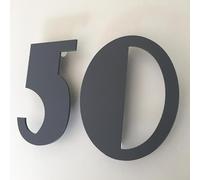 Graphite Grey Matt, Floating Finish, House Numbers - Art Deco - 25 cm