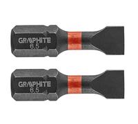 GRAPHITE Impact bits Made of durable steel S2 bits for screwdrivers and screwdrivers - Bit length 25-50 mm - Number of pieces 2-6 pcs - TX SL tips (SL6.5 x 25 mm, 2 pcs.)