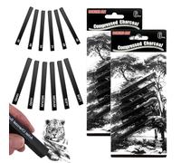 Graphite Material Sticks, 12 Pcs Square Compressed Charcoal, Graphite Pencils,Drawing Pencils Set for DIY Drawing Crafts Sketching Shading Beginners and Artists(Black)