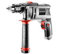 GRAPHITE Percussion Drill 650 W, Single Speed, 13 mm Key Chuck, Right-Left Handle, 0-3000 min, 3 m Cable, Case