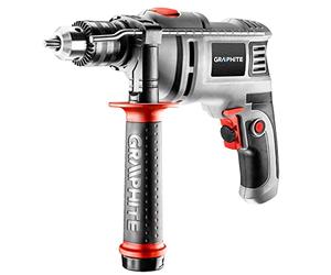 GRAPHITE Percussion Drill 650 W, Single Speed, 13 mm Key Chuck, Right-Left Handle, 0-3000 min, 3 m Cable, Case