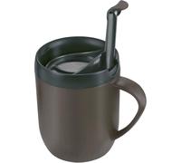 Black Zylis Cafetiere Hot Mug One Cup Coffee Double Walled Splash Lid Smart C...