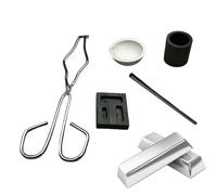 Graphite Torch Melting Casting Kit - 5-Piece | Beginner Gold Smelting Equipment | Graphite Crucible and Ingot Molds with Tongs Nd Stir Stick | Home Silver Ad Jewelry Making Set Daily Use