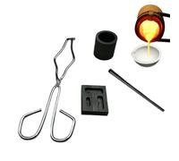 Graphite Torch Melting Casting Kit - Complete Foundry Bundle, Heat Resistant Graphite Container, DIY Smelting Equipment with Casting Mold Mixing | Metalworking Set for Hobbyists Students Workshops