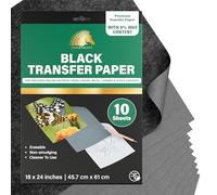 Graphite Transfer Paper - 18" x 24" - 10 Sheets - Waxed Carbon Paper for Tracing - MyArtscape (Black)