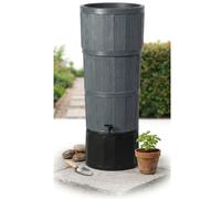 Graphite XL 150L Oak Wood Effect Water Butt With Stand, Tap, Rain Diverter & Lid