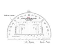 Graphometric Square Protractor for Precision Angle Measurement, 6-Inch Acrylic Measuring Tool with Built-in Scale MP-1, Educational Training Aid for Geometry and Surveying