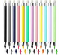 Graplan 24+12Pcs Everlasting Pencil with Rubbers on The End, Infinity Pencil with Eraser, Technology Unlimited Eternal Pencils for School, Beginners, Kids and Adults Drawing and Writing